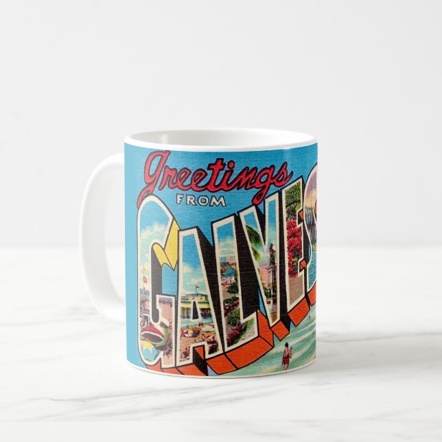 Mug carte postale de Galveston Texas (Devant gauche)