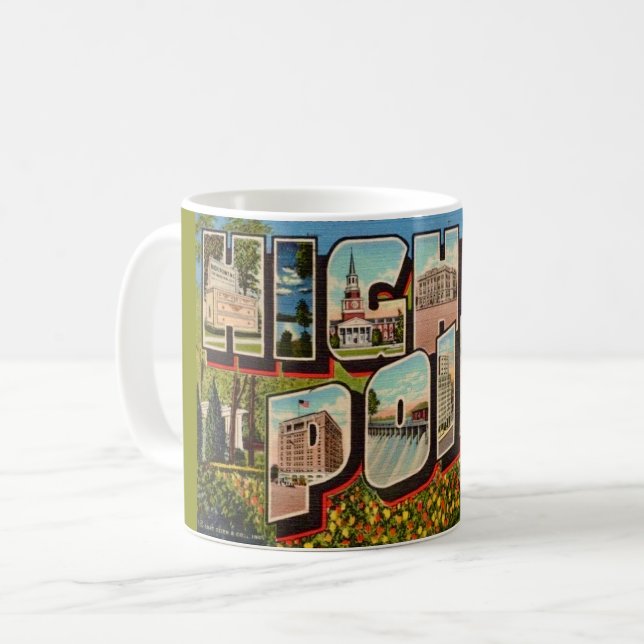 Mug Carte postale de High Point Caroline du Nord (Devant gauche)