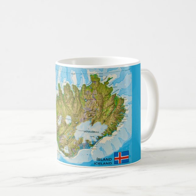 Mug Carte postale de l'Islande (Devant droit)