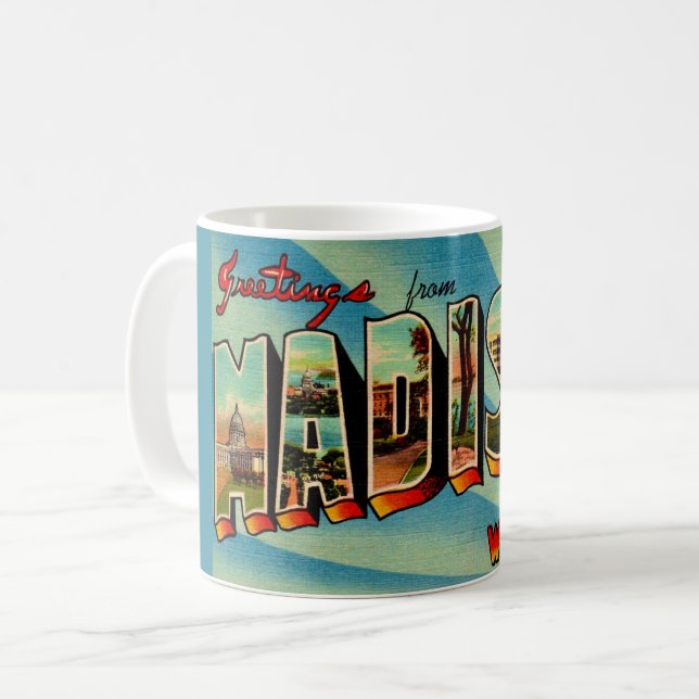 Mug Carte postale de salutation Madison Wisconsin (Devant gauche)