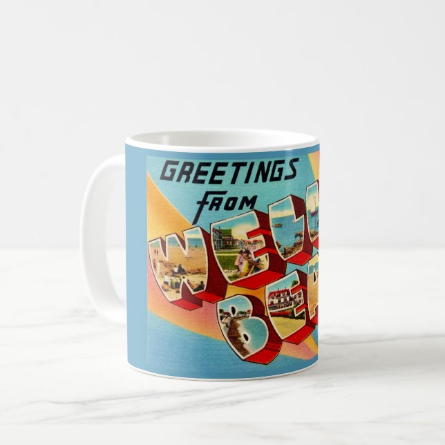 Mug Carte postale de Wells Beach ME (Devant gauche)