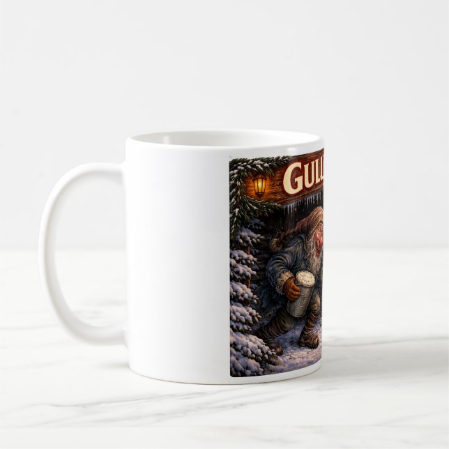 Mug carte postale du lutin de Noël islandais Gully Gaw (Gauche)
