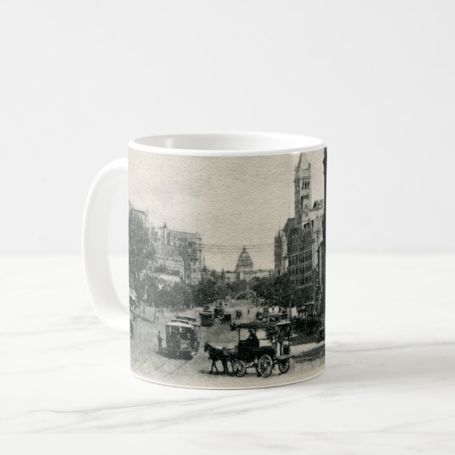 Mug Carte postale Old Washington DC Pennsylvania Ave (Devant gauche)