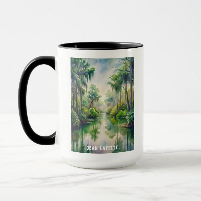 Mug Carte postale Peinture aquarelle Jean Lafitte Park (Gauche)