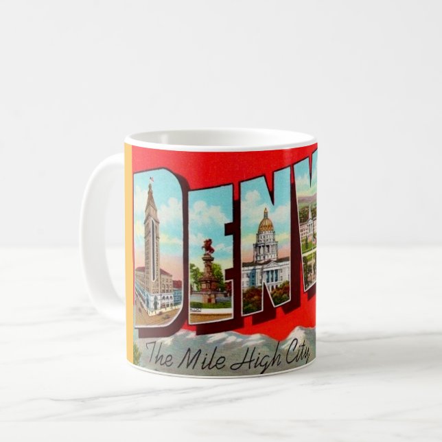 Mug Carte postale rétro de Denver Colorado (Devant gauche)