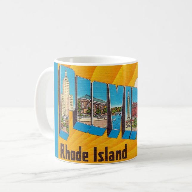 Mug carte postale rétro de Providence RI (Devant gauche)