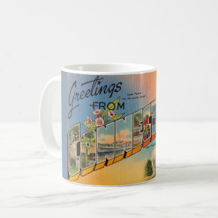 Mug Carte Postale Rétro du Connecticut