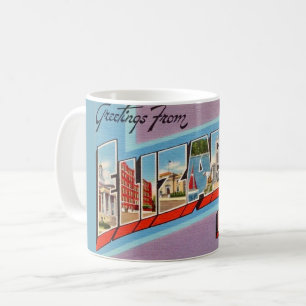 Mug Carte postale rétro Elizabeth NJ