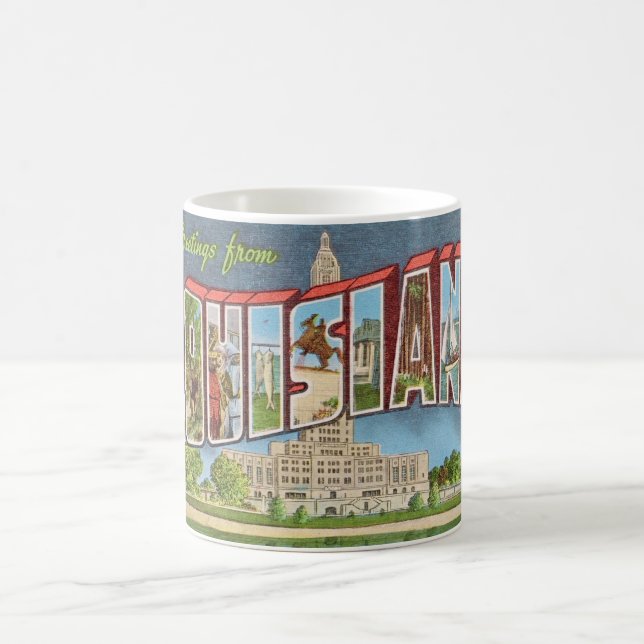 Mug Carte postale Retro Louisiana (Centre)