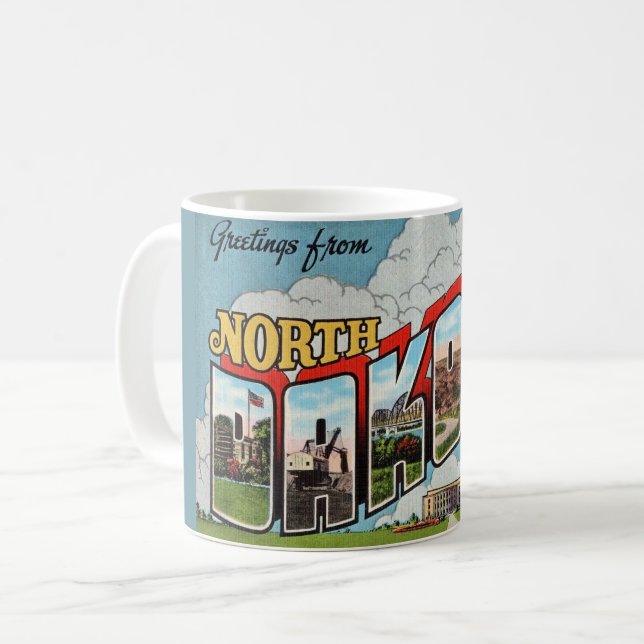 Mug Carte postale Retro North Dakota (Devant gauche)