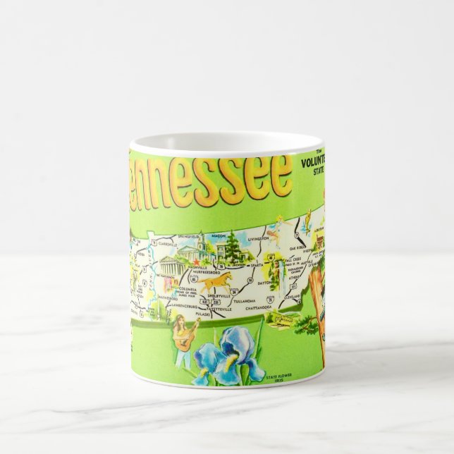 Mug Carte Postale Rétro Tennessee (Centre)