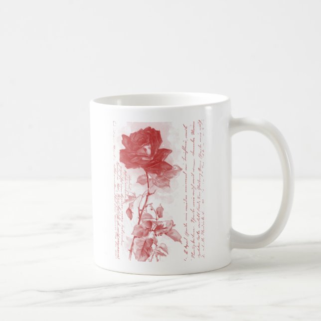 Mug Carte postale Rose rouge (Droite)