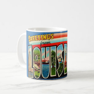 Mug Carte postale vintage de salutations de Louisiane