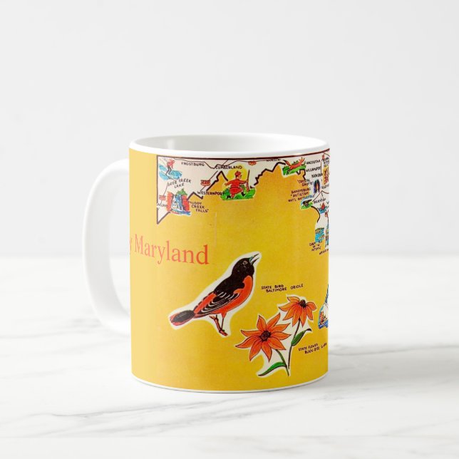 Mug Carte postale vintage du Maryland (Devant gauche)
