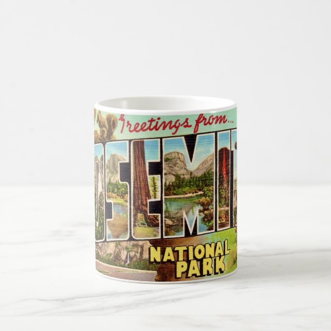 Mug Carte postale vintage du parc national Yosemite (Centre)