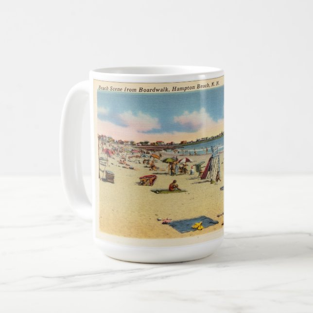 Mug Carte postale vintage Hampton Beach (Devant gauche)