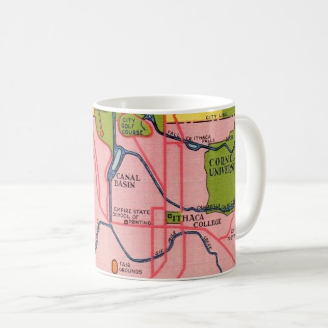 Mug Carte Postale Vintage Ithica New York (Devant droit)