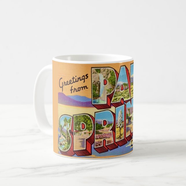 Mug Carte Postale Vintage Palm Springs (Devant gauche)