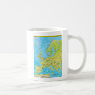 Mug Carte régionale géopolitique de l'Europe