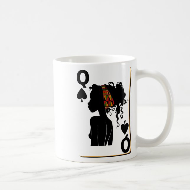 Mug Carte Reine Pique Afro American Black History Mont (Droite)