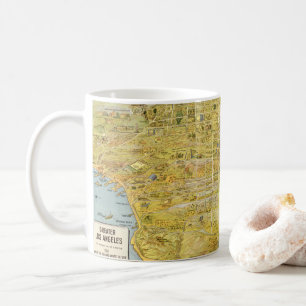 Mug Carte restaurée du Grand Los Angeles vintage 1932