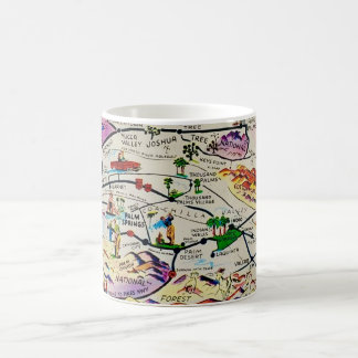 Mug Carte Rétro Illustrée de Palm Springs