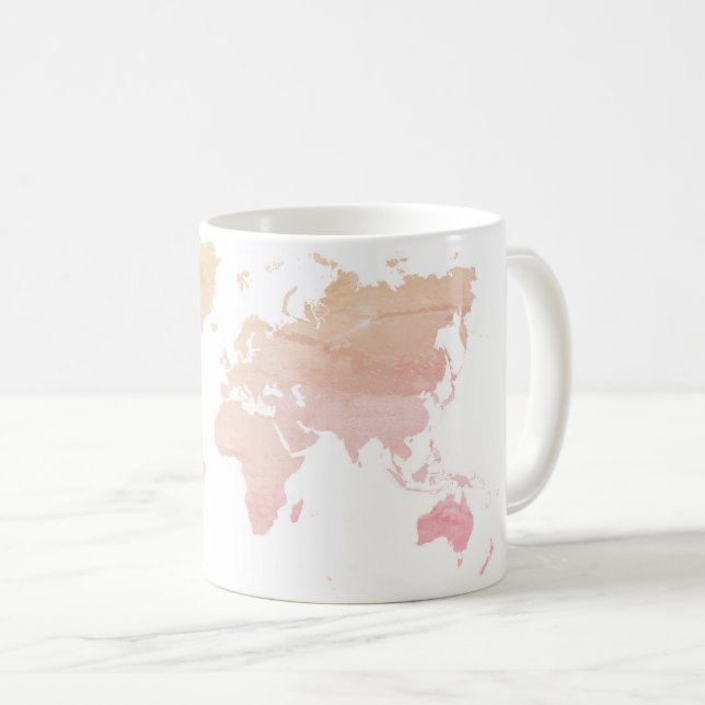 Mug Carte rose | du monde (Devant droit)