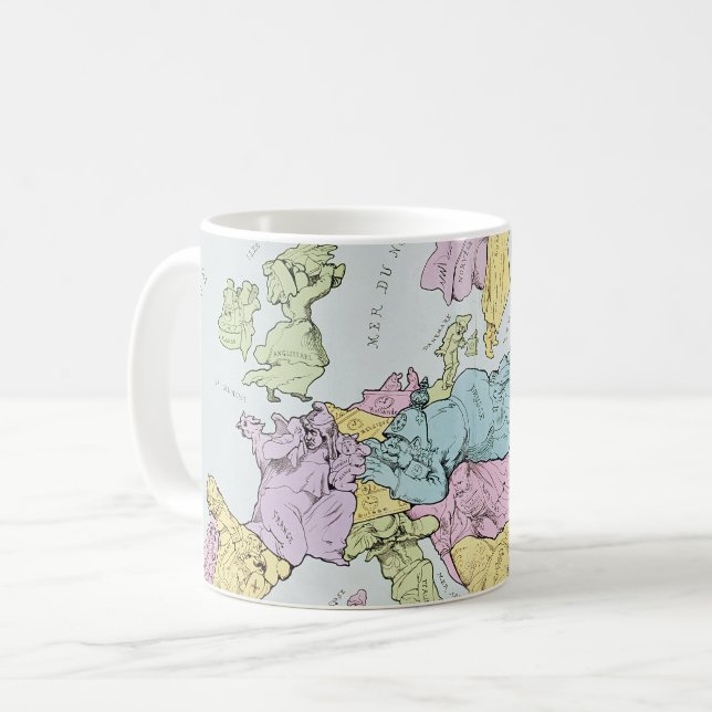 Mug Carte satirique de l'Europe | 1871 (Devant gauche)