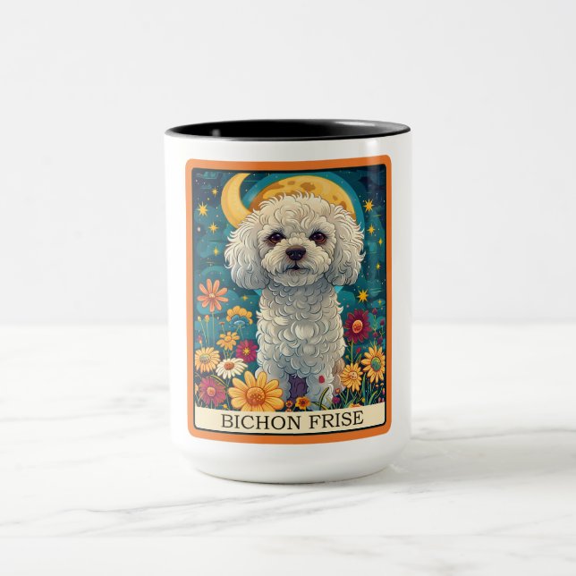 Mug Carte Tarot Chien Frise Cute Bichon (Centre)