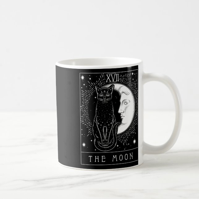 Mug Carte Tarot Crescent Moon Et Cat Graphique (Droite)