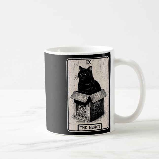 Mug Carte Tarot Hermite Mystic Chat Dans La Boîte Chat (Droite)