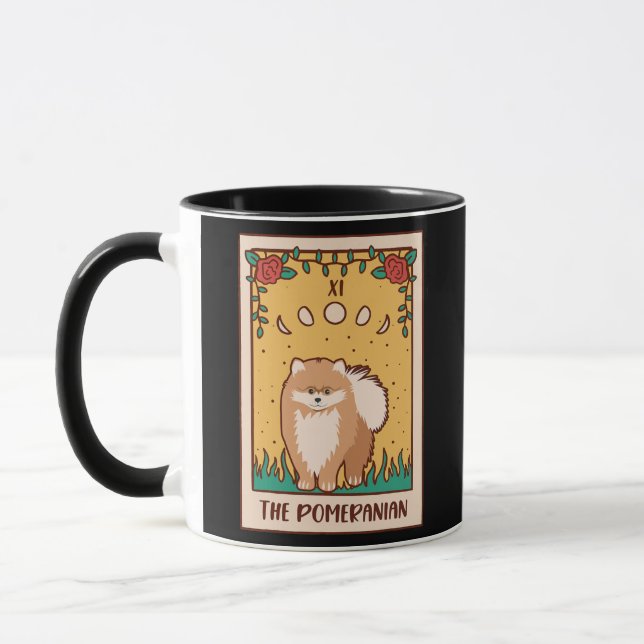 Mug Carte Tarot Occult Magie Occultisme Chien Pomérani (Gauche)