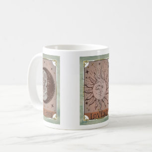 Mug Carte Tarot Vintage Soleil et Lune céleste