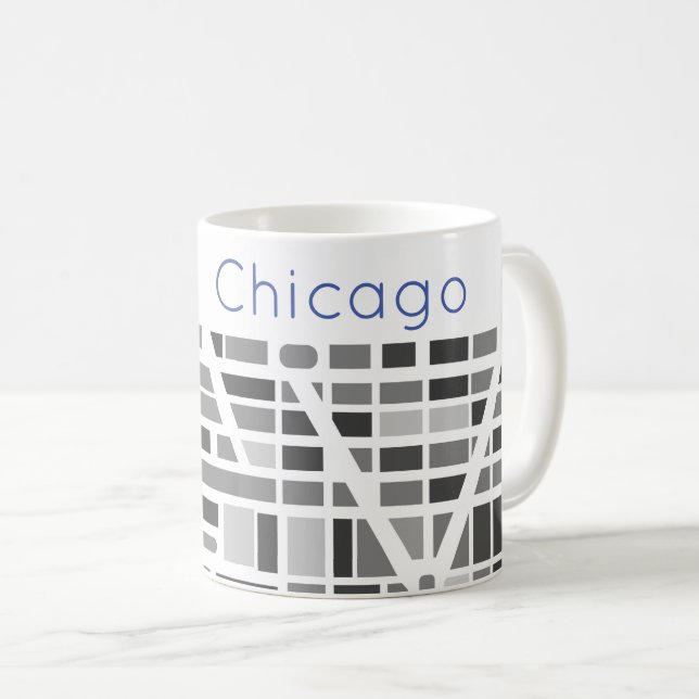 Mug Carte urbaine VILLE Moderne déménager Nouveau Cool (Devant droit)