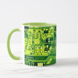 Mug Carte verte PCB, circuit imprimé de pièces électro