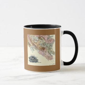 Mug Carte vintage 1890 du comté de Marin