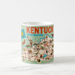 Mug Carte Vintage Colorée du Kentucky