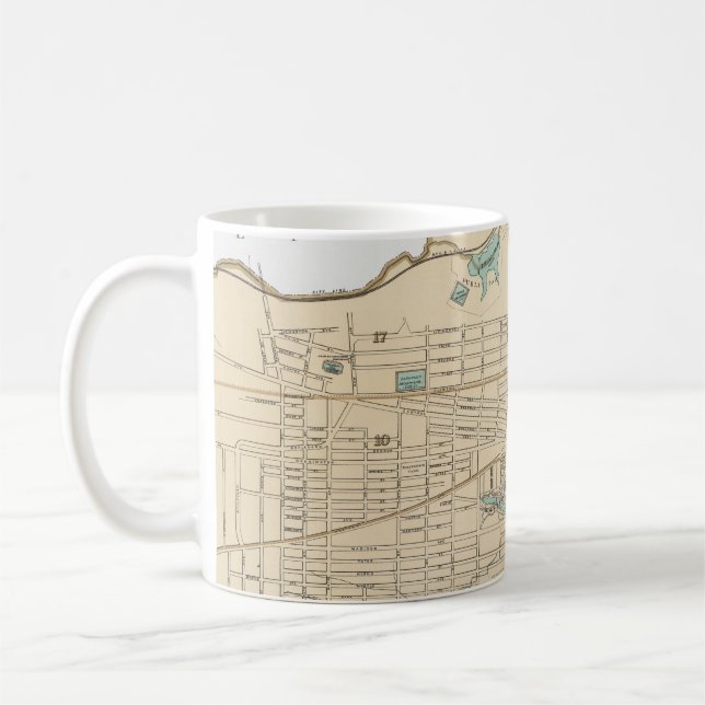 Mug Carte vintage d'Albany NY (1895) (Gauche)