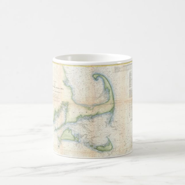 Mug Carte vintage de Cape Cod (1857) (Centre)
