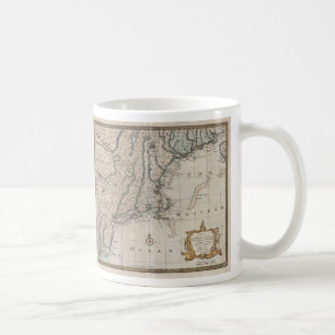 Mug Carte vintage de la côte de la Nouvelle Angleterr