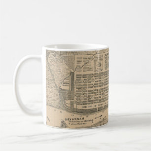 Mug Carte vintage de la savane la Géorgie (1818)