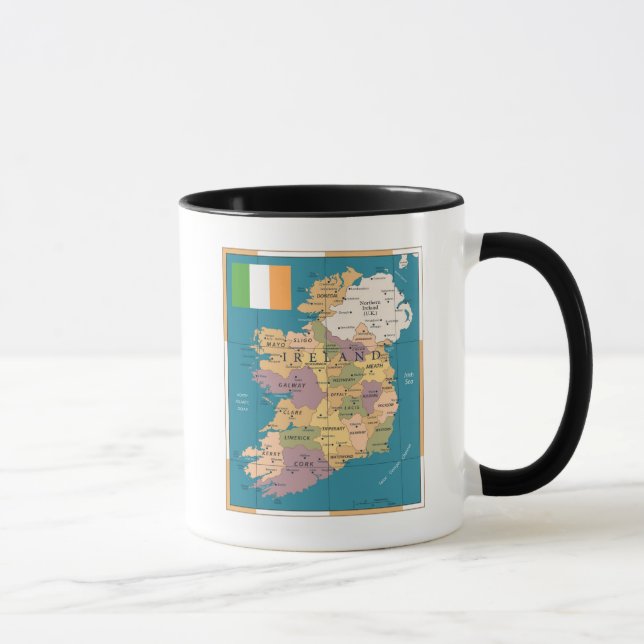 Mug Carte vintage de l'Irlande (Droite)
