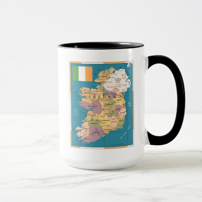 Mug Carte vintage de l'Irlande (Droite)