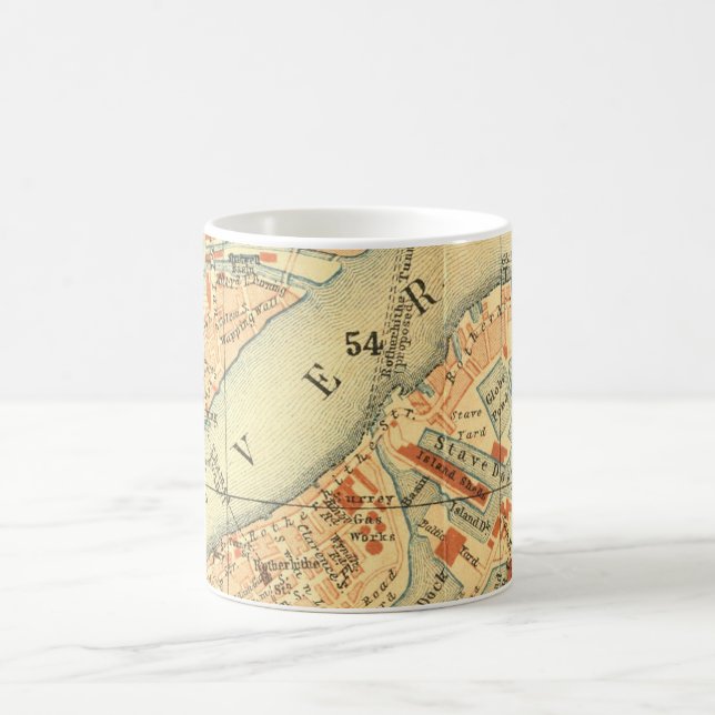 Mug Carte Vintage de Londres Thames (Centre)