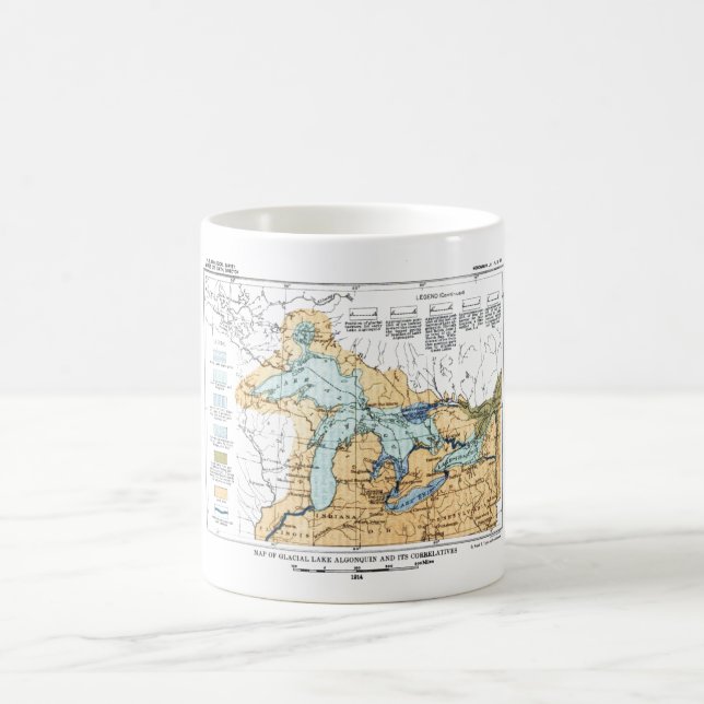 Mug Carte vintage des Grands Lacs (Centre)