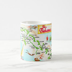 Mug Carte Vintage des Îles Bahamas