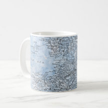 Carte vintage du centre de l'Angleterre Irlandais 