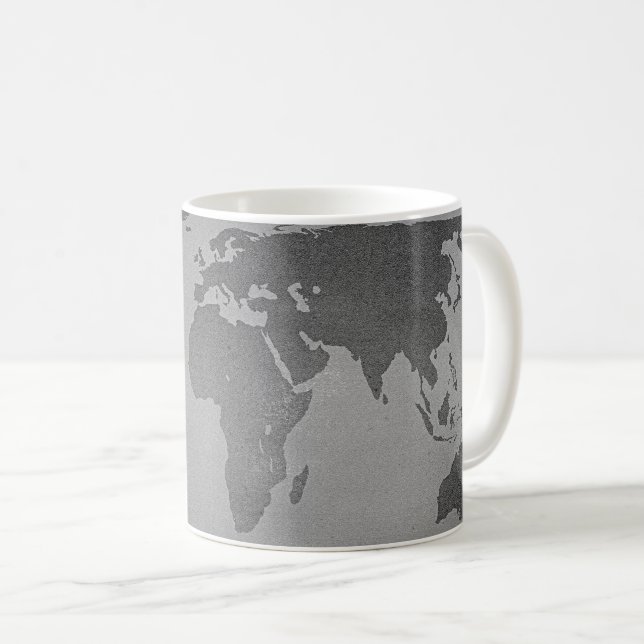 Mug Carte Vintage du monde noir et blanc (Devant droit)