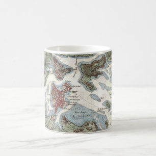 Mug Carte vintage du port de Boston (1807)