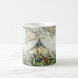 Mug Carte vintage du Vieux Monde par Pieter Goos, 1666